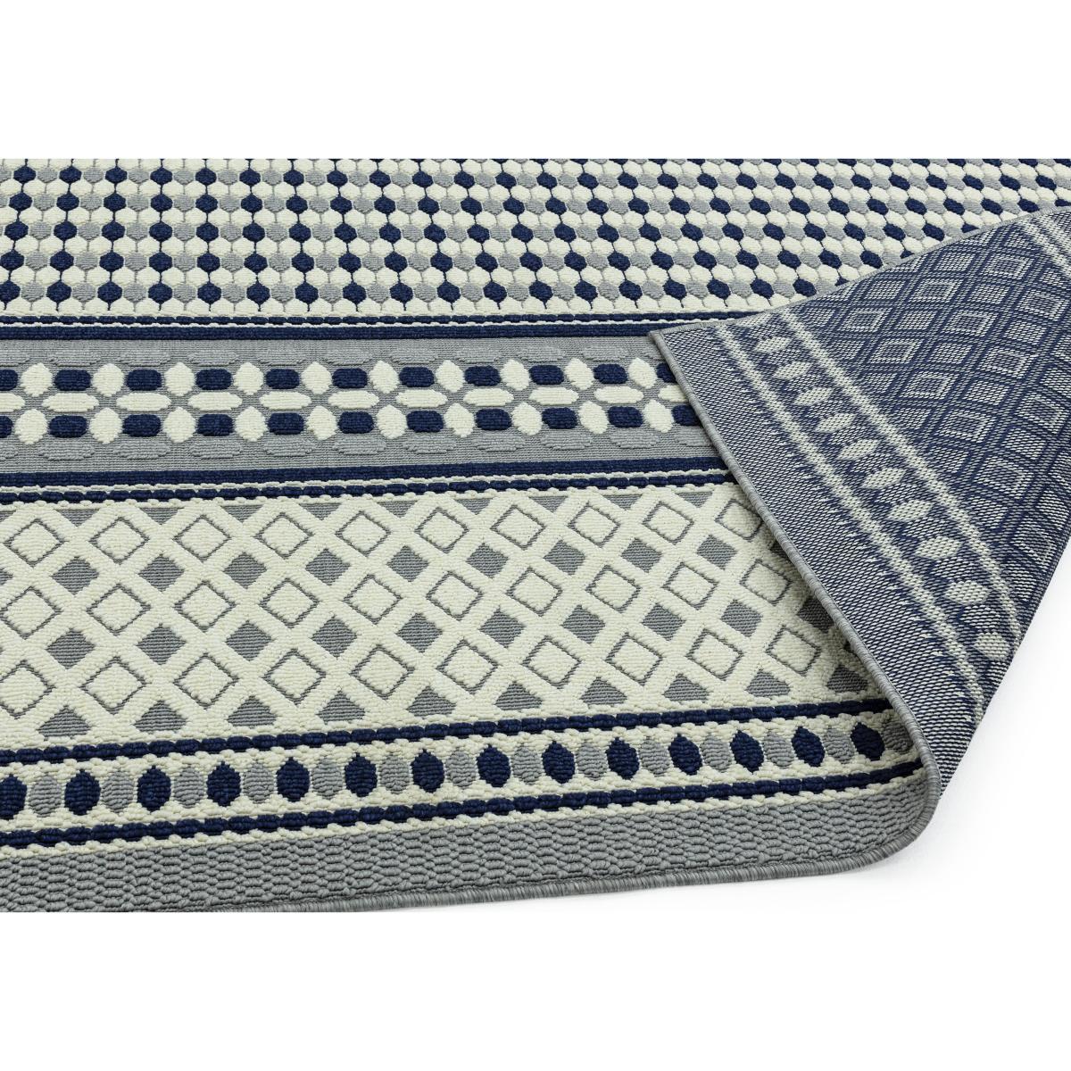 Antibes Blue Cream Geometric Outdoor Rug - 160cm-x-230cm – image 3