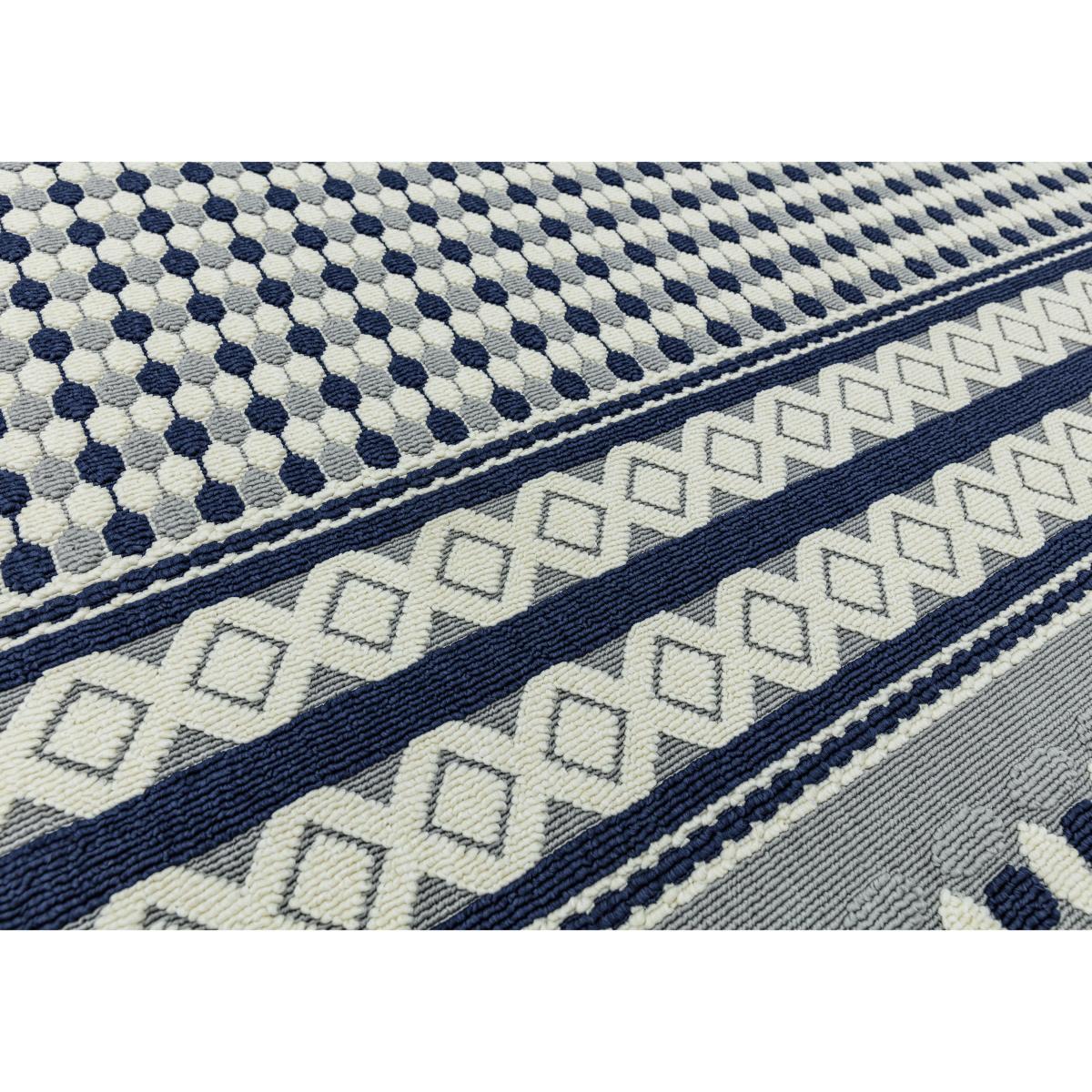 Antibes Blue Cream Geometric Outdoor Rug - 160cm-x-230cm – image 4