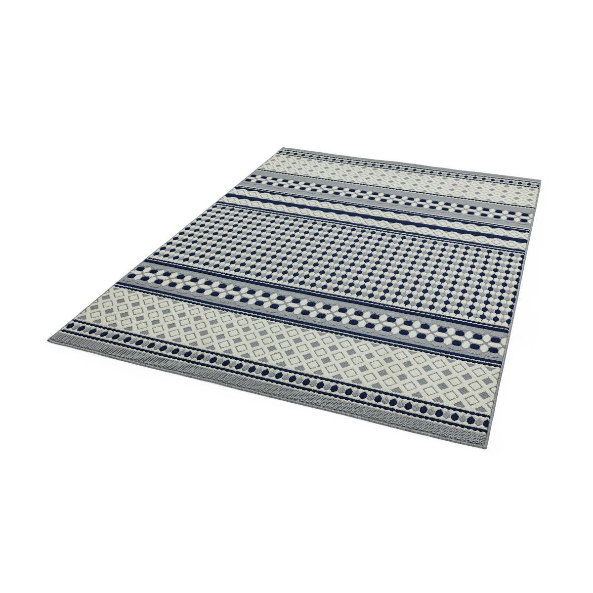 Antibes Blue Cream Geometric Outdoor Rug - 160cm-x-230cm – image 5
