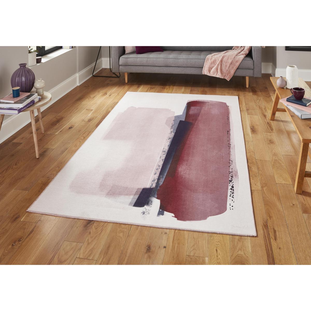 Michelle Collins Abstract Art Rose and Crimson Rug - 150cm-x-230cm – image 2