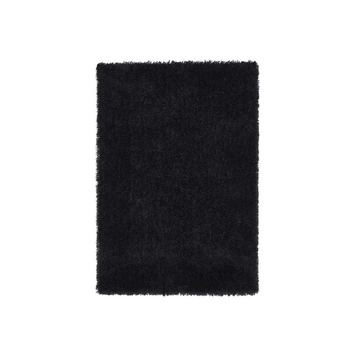 Rectangle Black Shaggy Rug - 110 x 160cm - Chicago – image 1