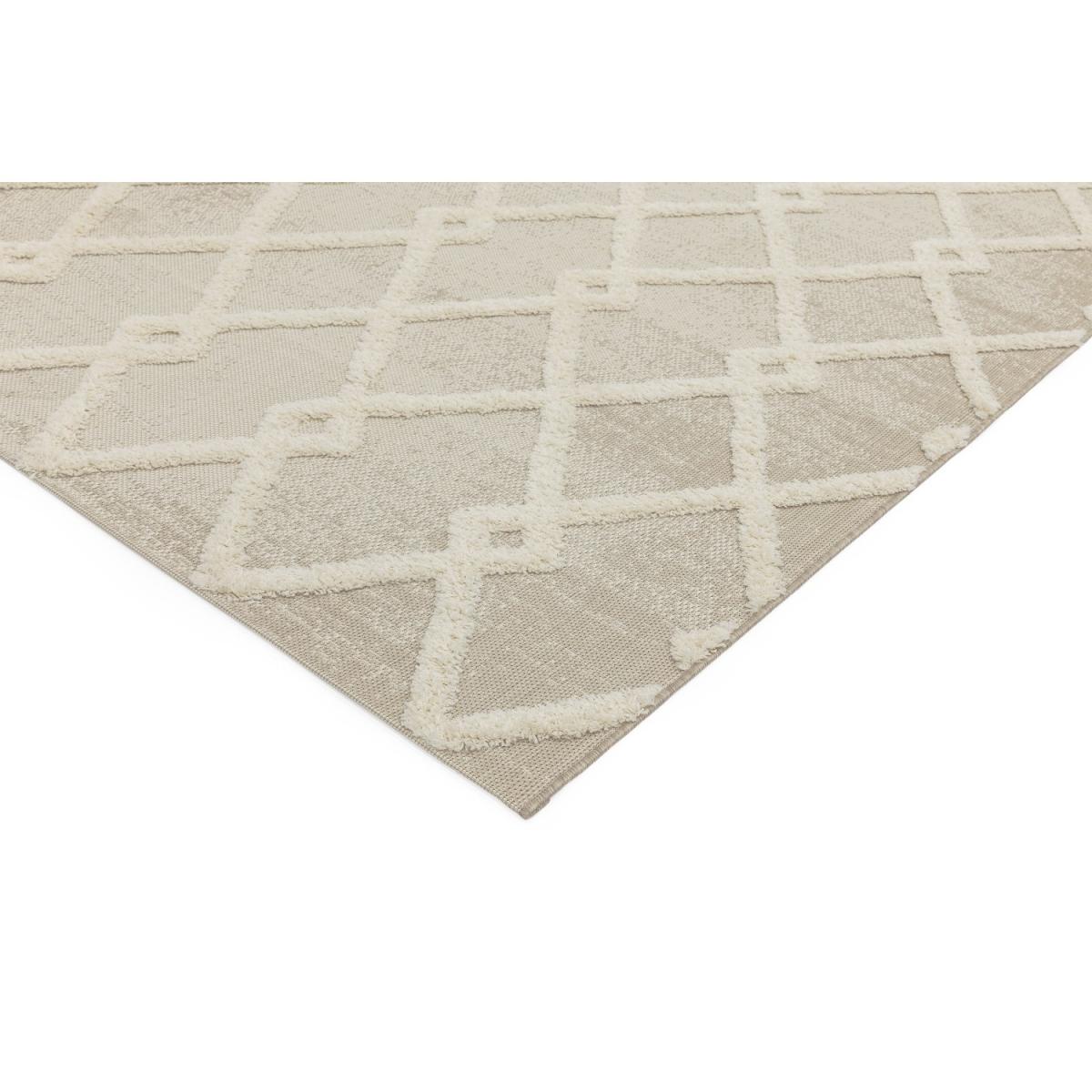 Monty Beige & Cream Diamond Patterned Rug - 200x290cm – image 3