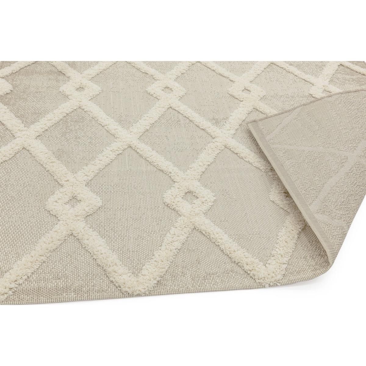 Monty Beige & Cream Diamond Patterned Rug - 200x290cm – image 4