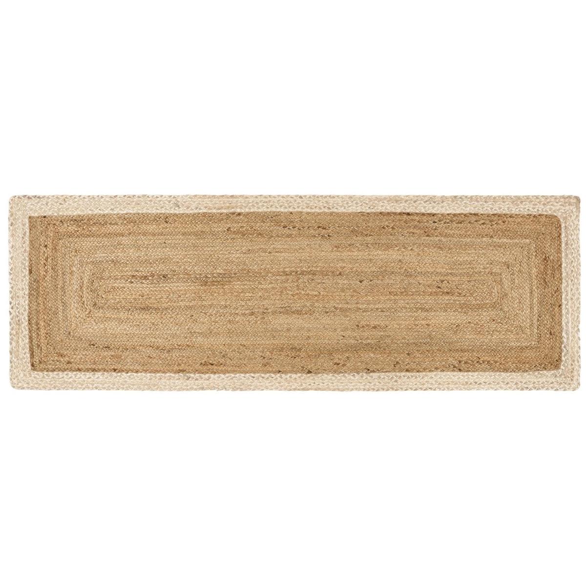 Natural Jute Runner Rug with White Border - 200 x 67 cm - Origins – image 2