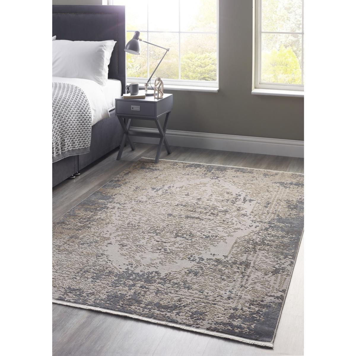 Ripley Vintage Fringed Rug in Blue & Grey 120x170cm – image 2