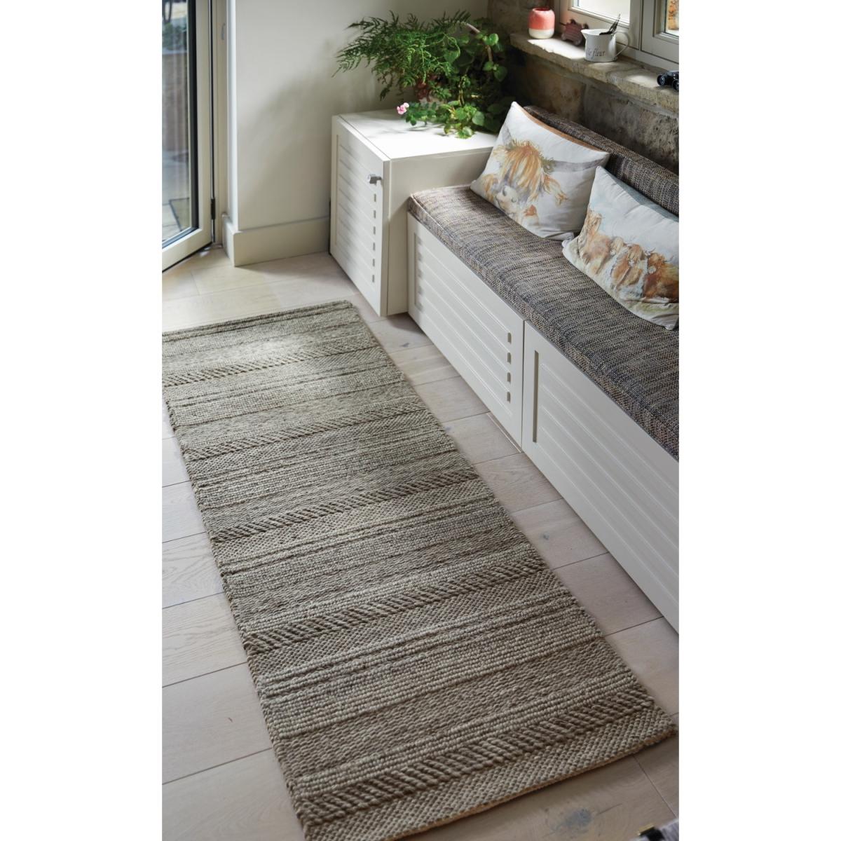 Chunky Knit Runner Rug in Natural Grey - 67x200cm - Ripley – image 2