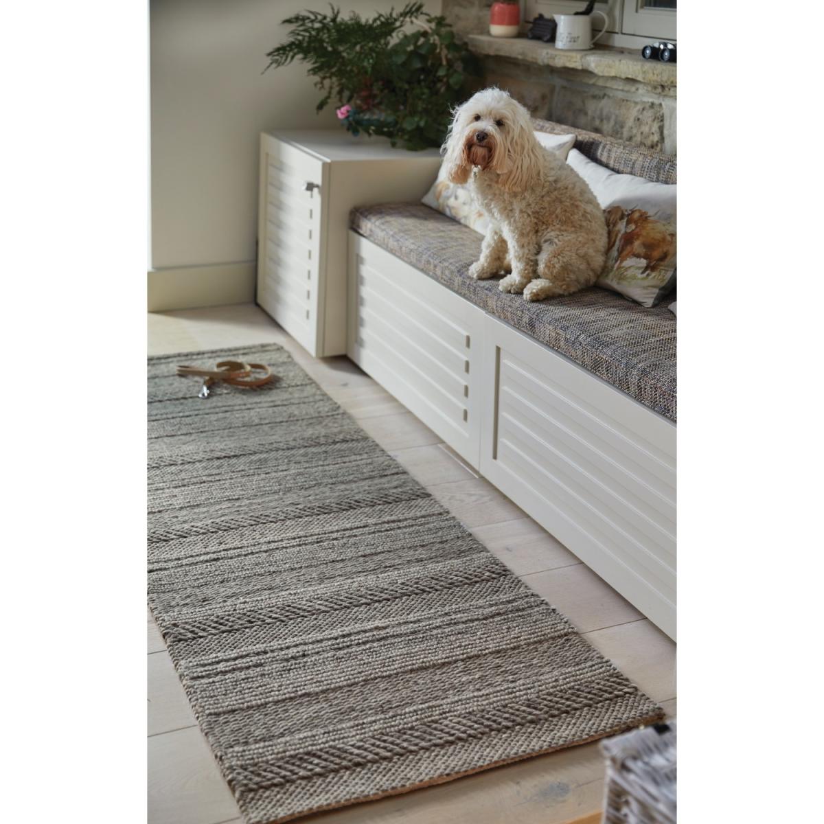 Chunky Knit Runner Rug in Natural Grey - 67x200cm - Ripley – image 4
