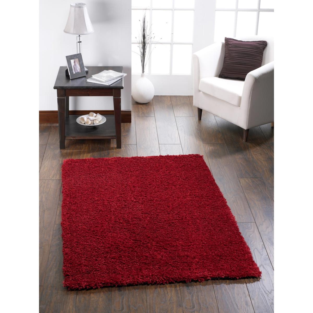 Red Shaggy Rug - 110 x 160 cm - Chicago – image 4
