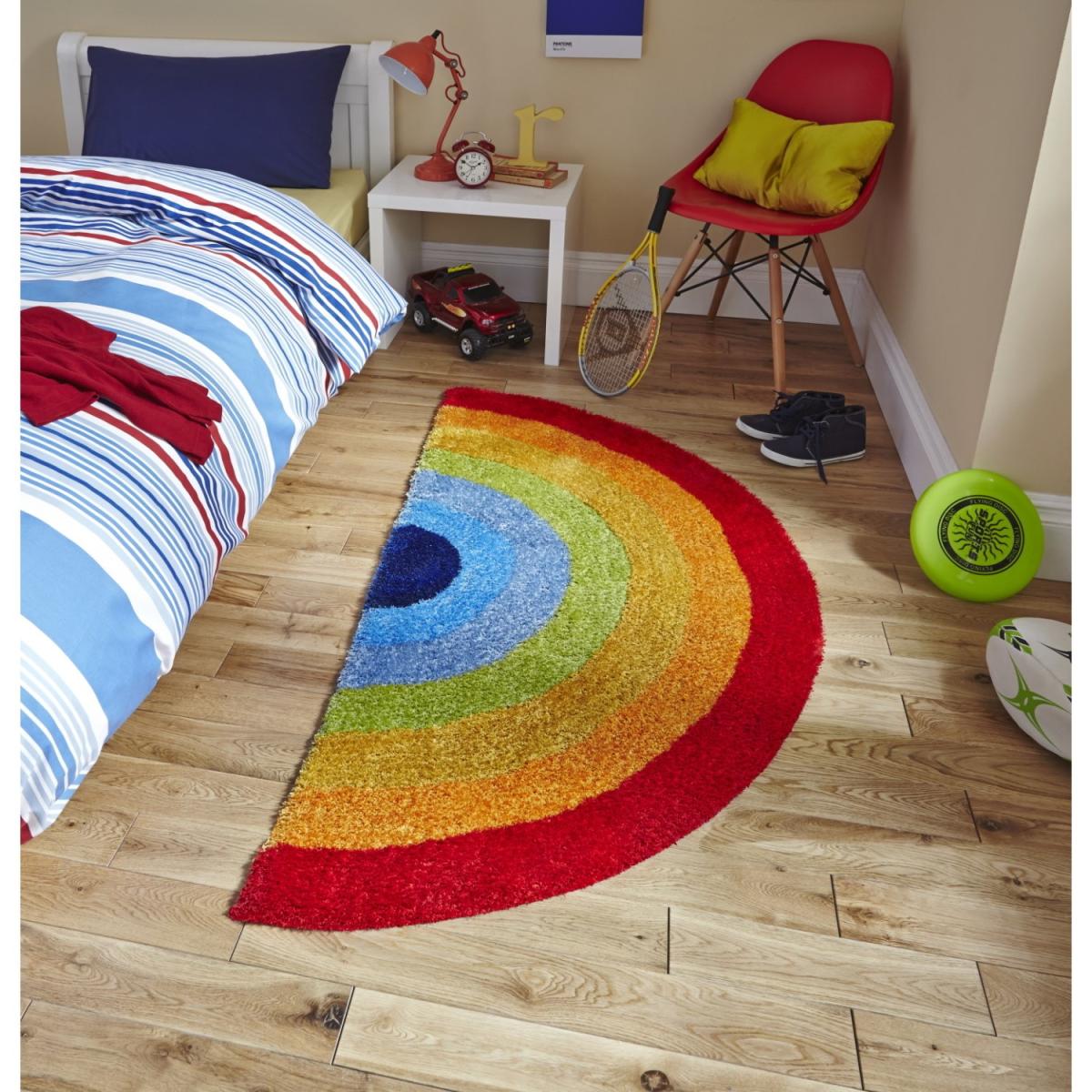 Rainbow Multi Coloured Kids Rug - 70x140cm – image 2