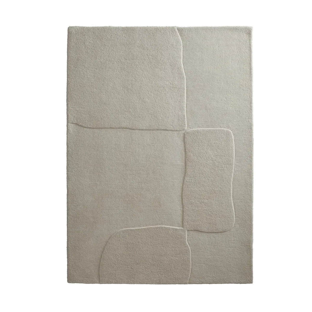 Hand Carved Abstract Beige Rug - 170 x 120 cm - Boulder - Origins – image 2