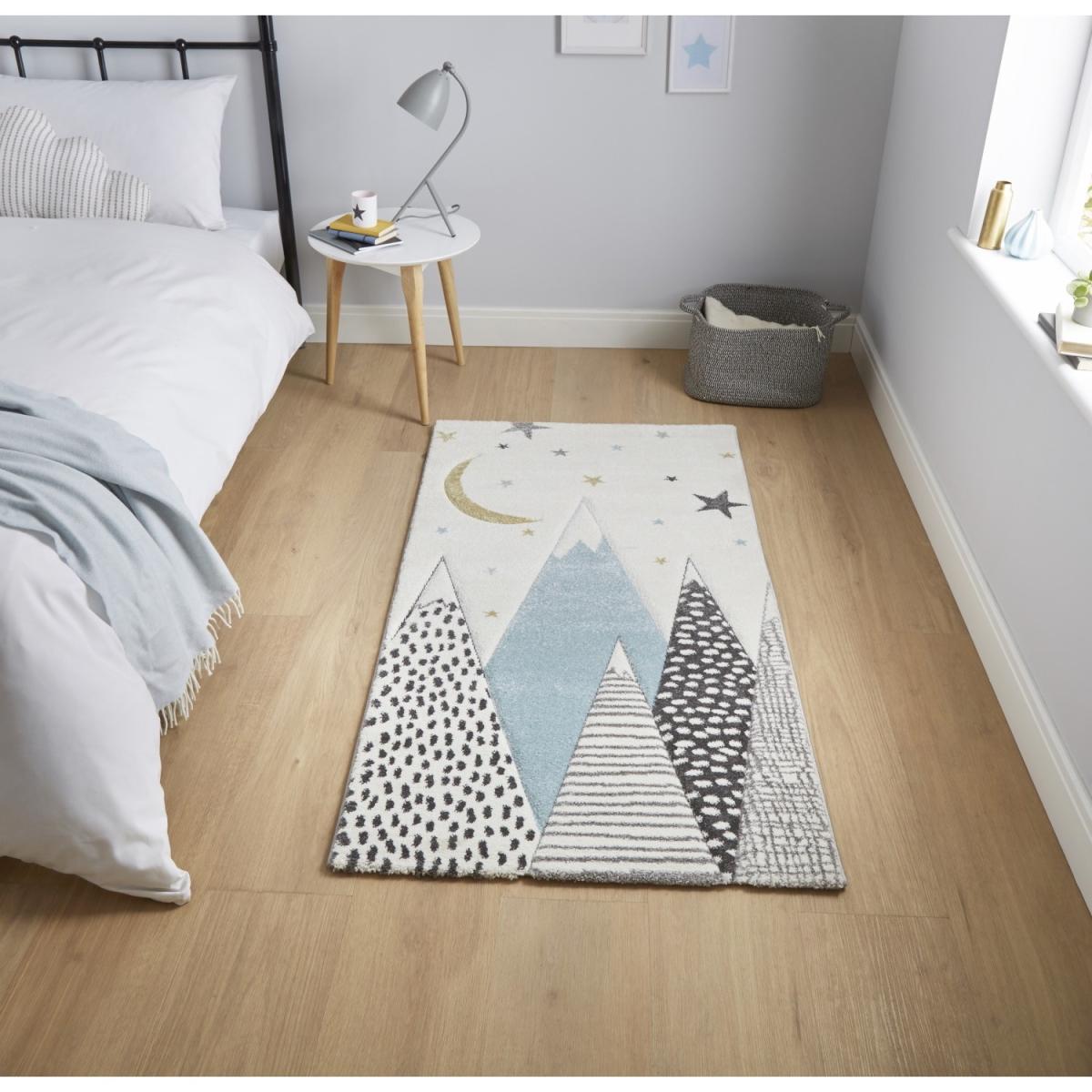 Brooklyn Blue & Grey Mountains Kids Rug - 150x80cm – image 2