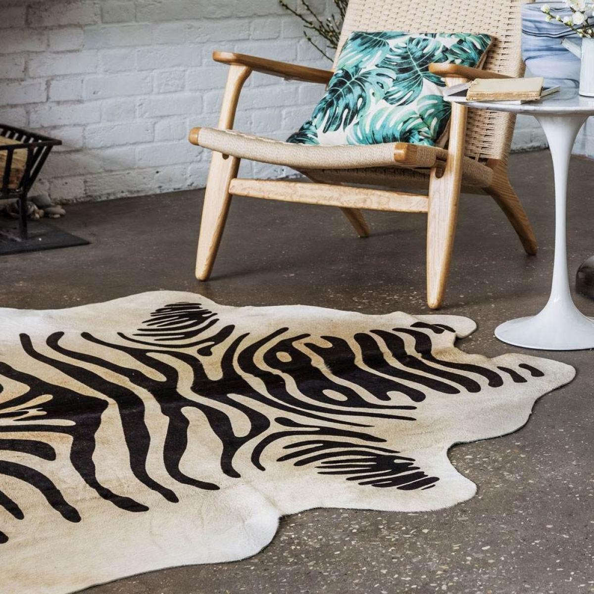 Zebra Printed Cowhide Rug – image 2