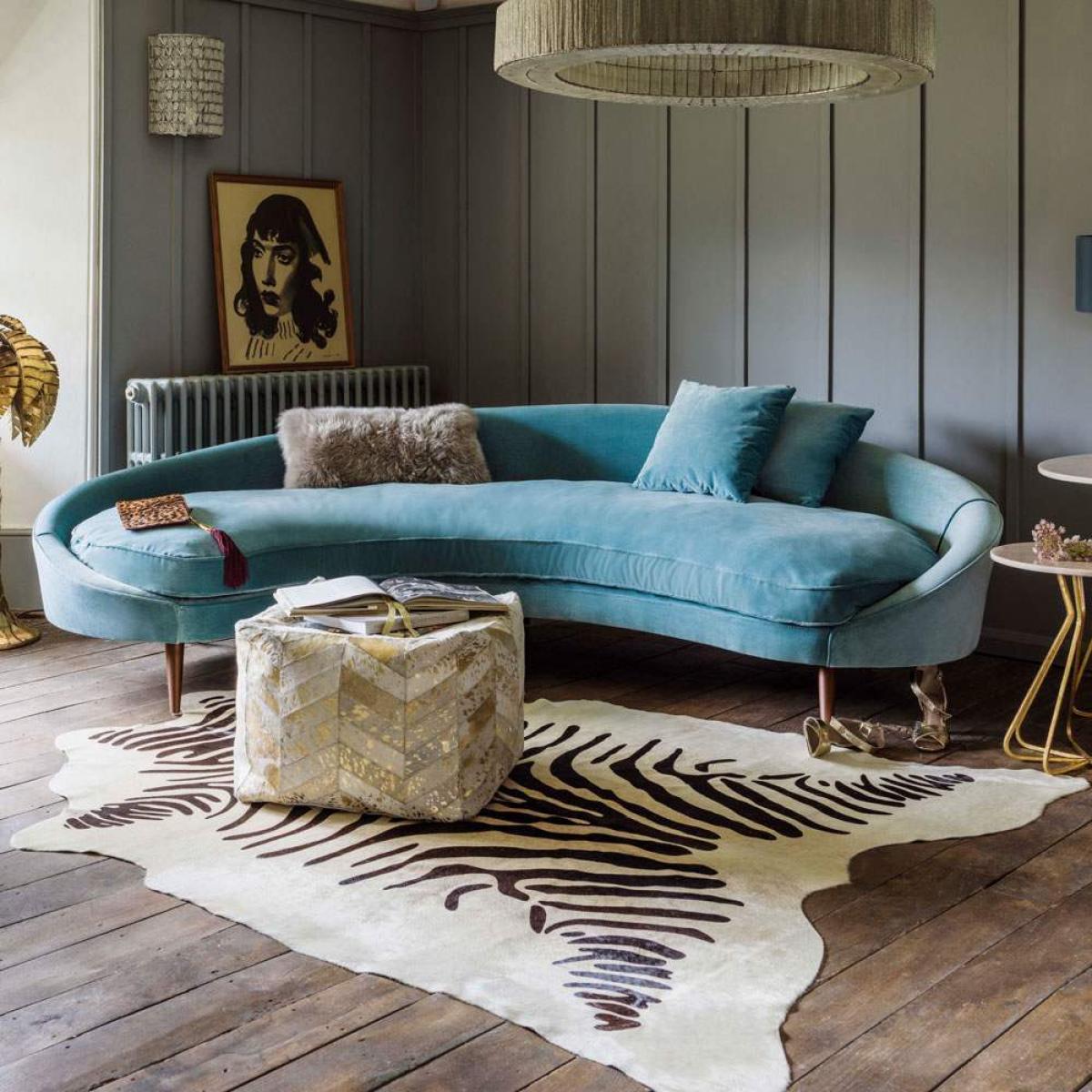 Zebra Printed Cowhide Rug – image 1