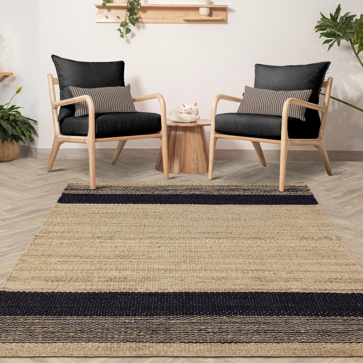Asiatic Cedar Charcoal Jute Flatweave Rug - 170x120cm – image 1