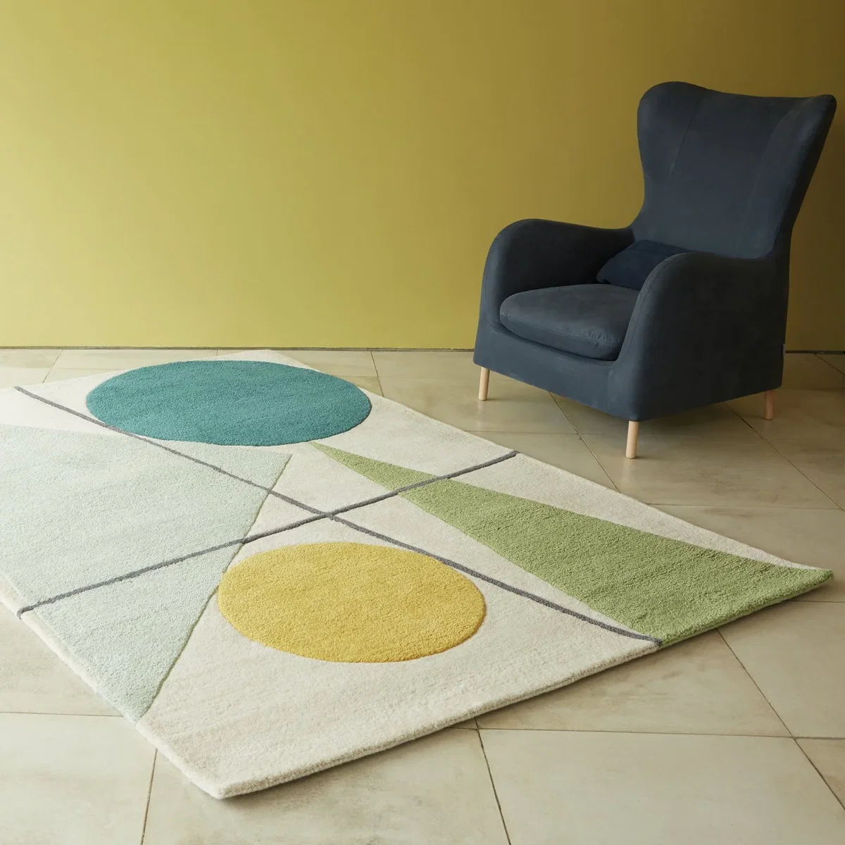 Habitat Forma Geo Wool Flatweave Rug - 170x240cm - Multi