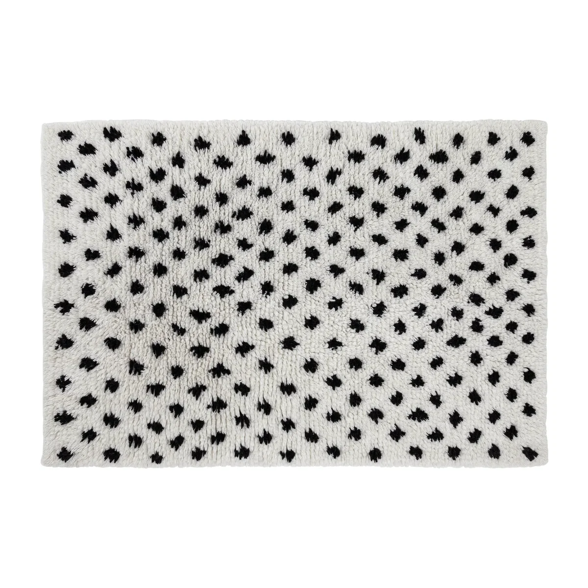 Habitat Spot Wool Shaggy Rug - 160x230cm - Black and White