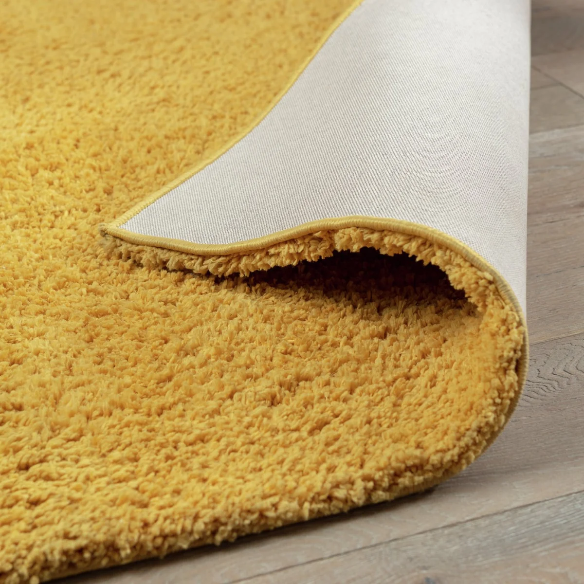 Habitat Recycled Cosy Plain Shaggy Rug - 120x170cm - Mustard – image 5