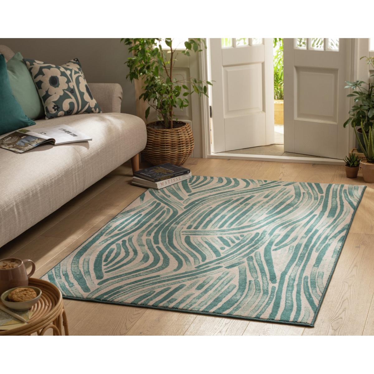 Habitat Herbalist Flatweave Rug - 120X170cm - Blue & White – image 3