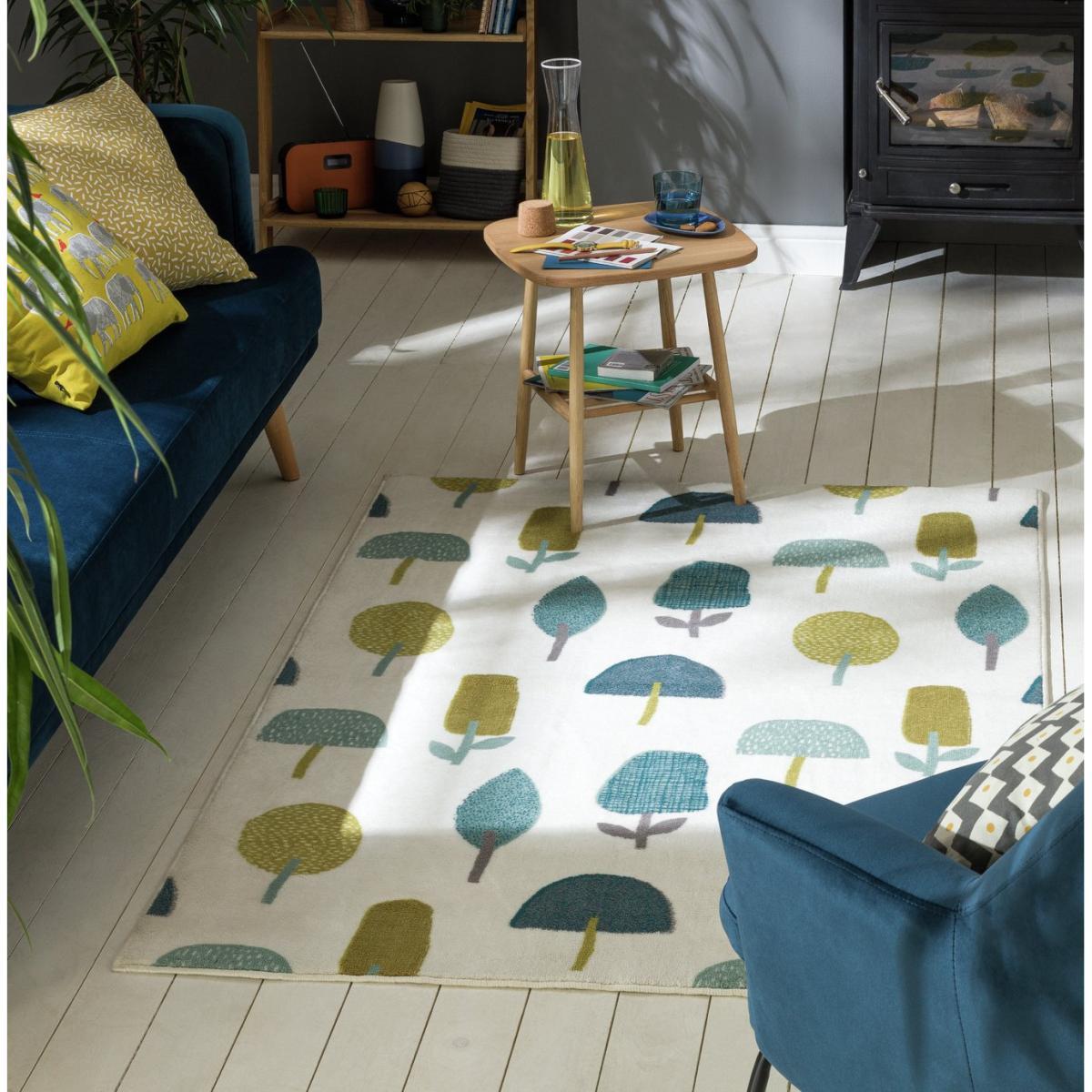 Habitat Mid Century Trees Cut Pile Rug - 120x170cm - Multi – image 2