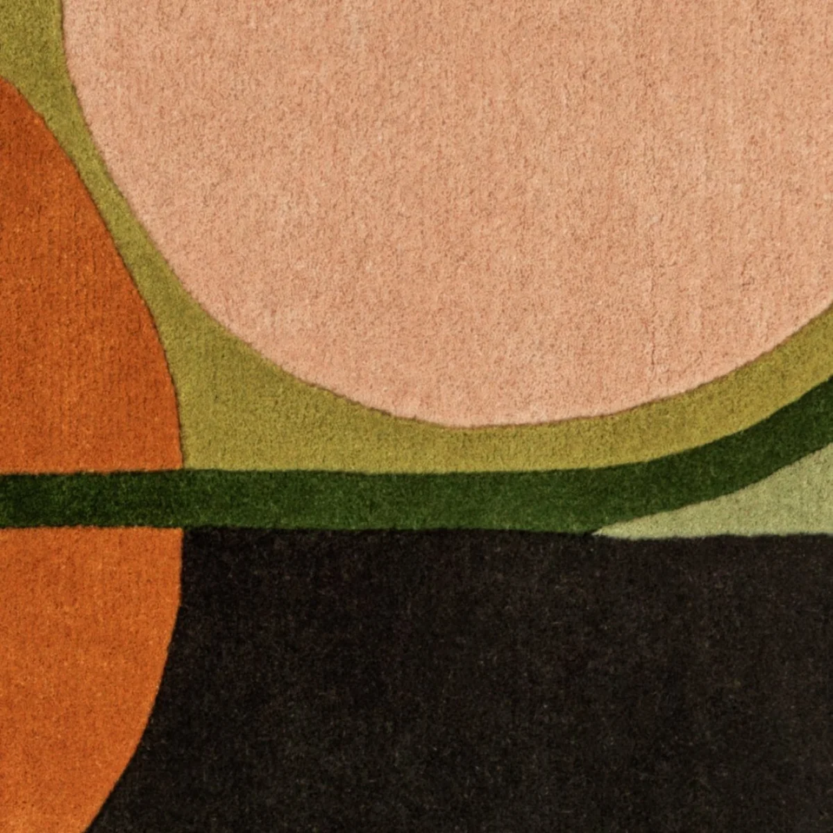 Habitat Geometric Circle Wool Rug - Multi - 120x120cm – image 3