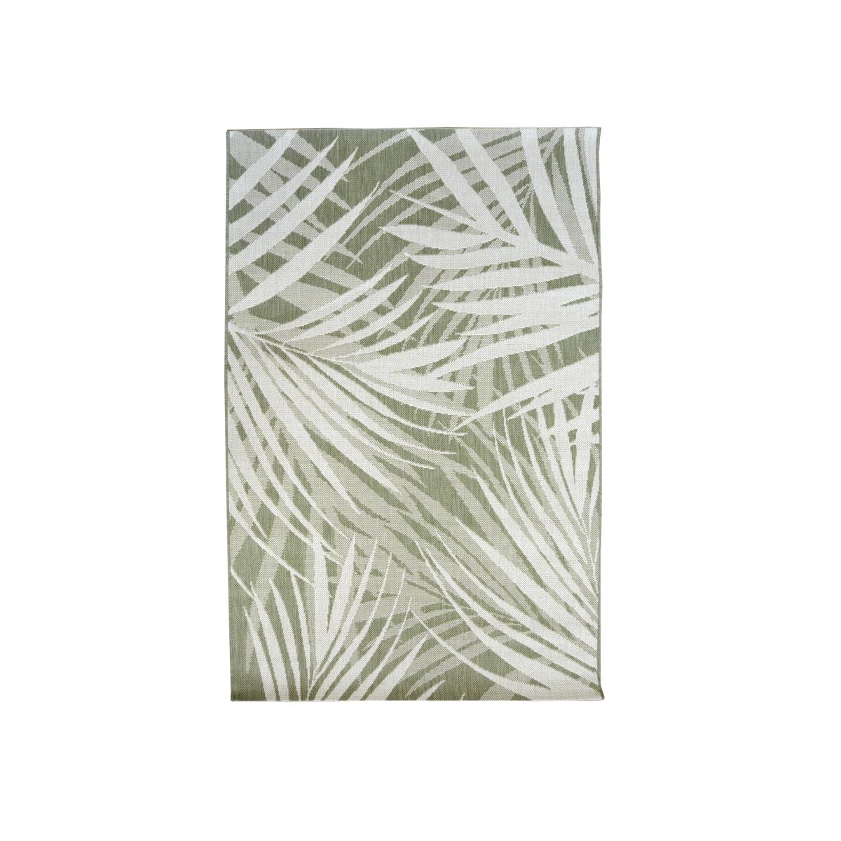 Tropical Leaf Green Indoor Outdoor Rug