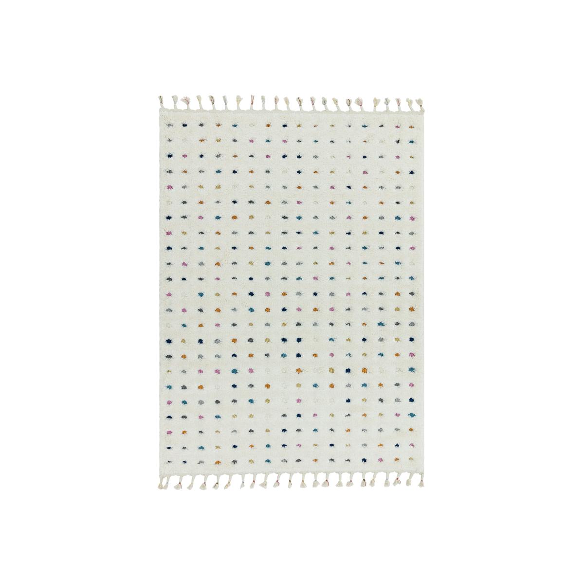 Asiatic Ariana Modern Spot Rectangle Rug - 120x170cm - White