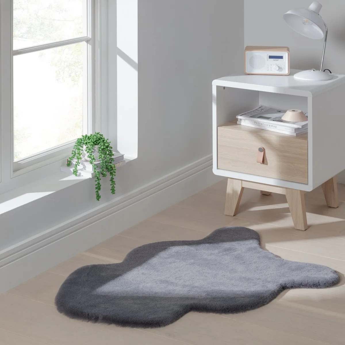 Habitat Supersoft Faux Fur Shaggy Rug - 60x90cm - Grey