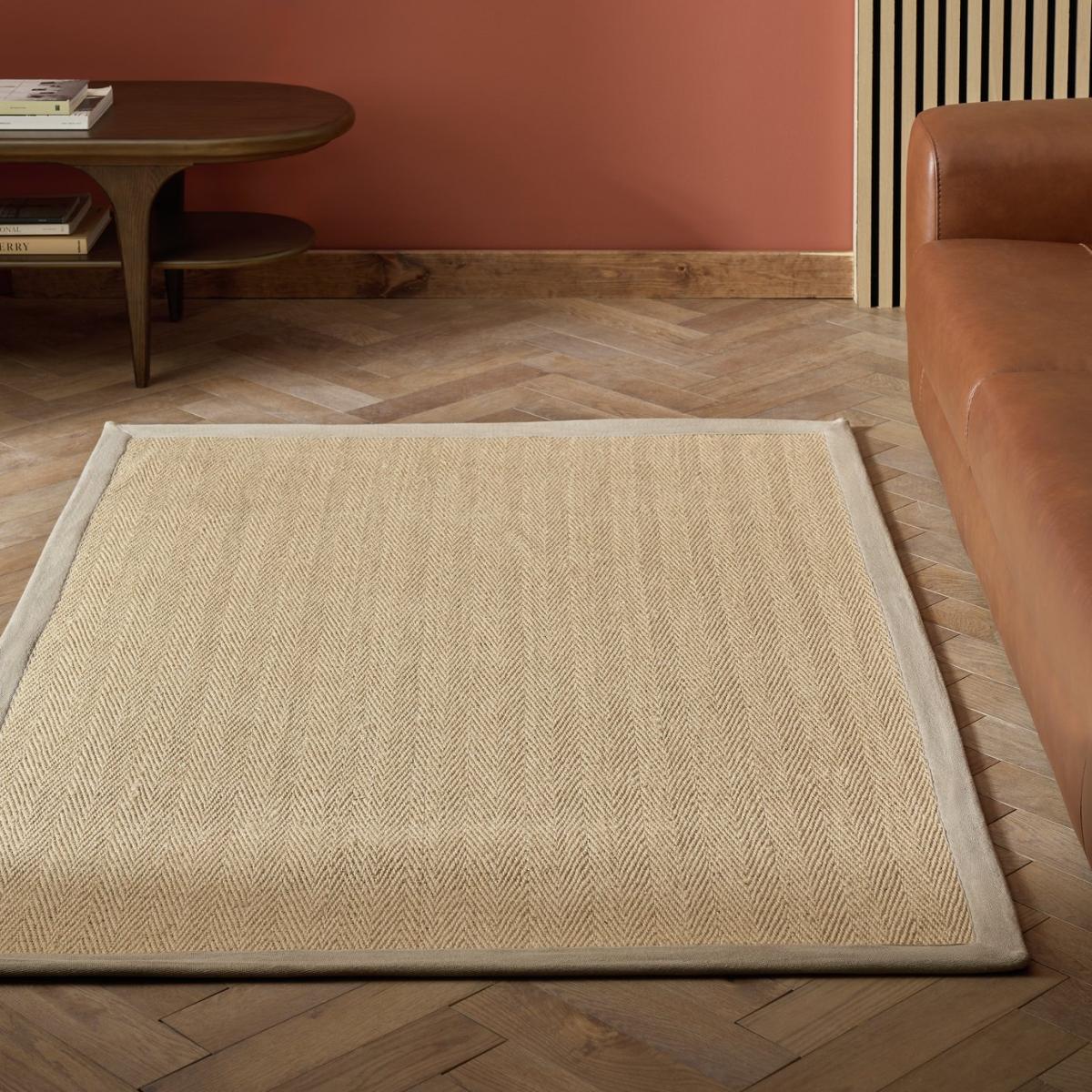 Habitat Herringbone Neutral Boarder Jute Rug - 150x80cm – image 2