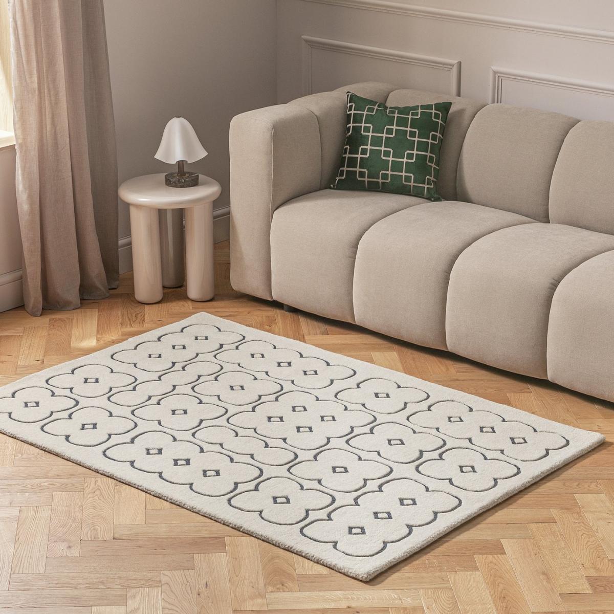 Habitat Archive Four Circles Geo Cut Pile Rug - 170x120cm – image 1