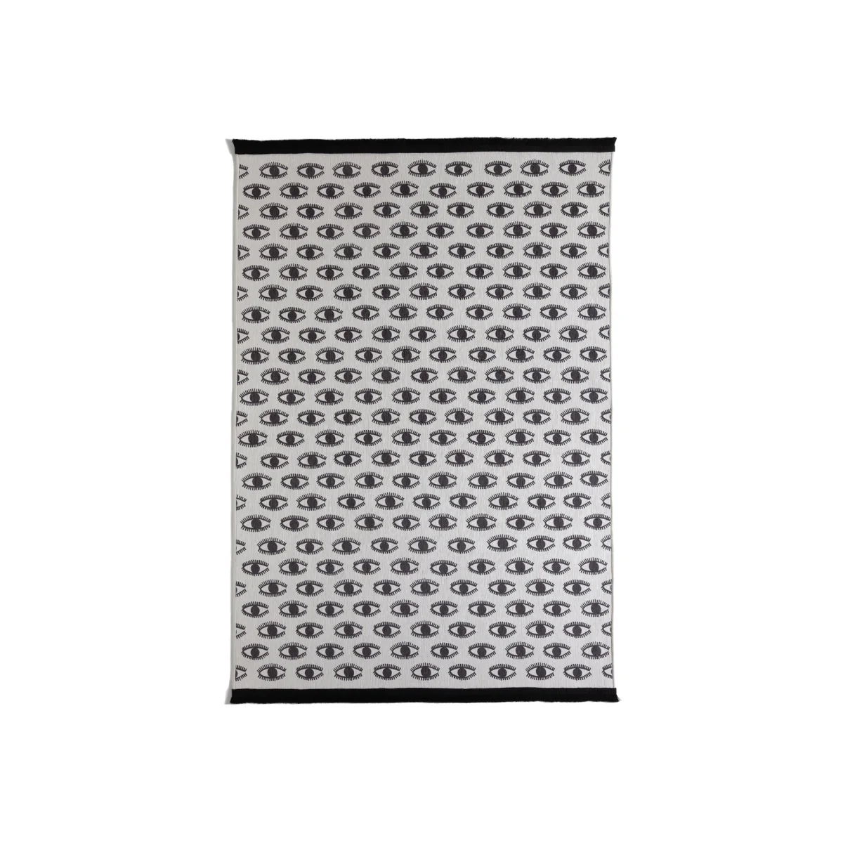 Habitat Eye Print Cotton Flatweave Rug - 120x170cm - White