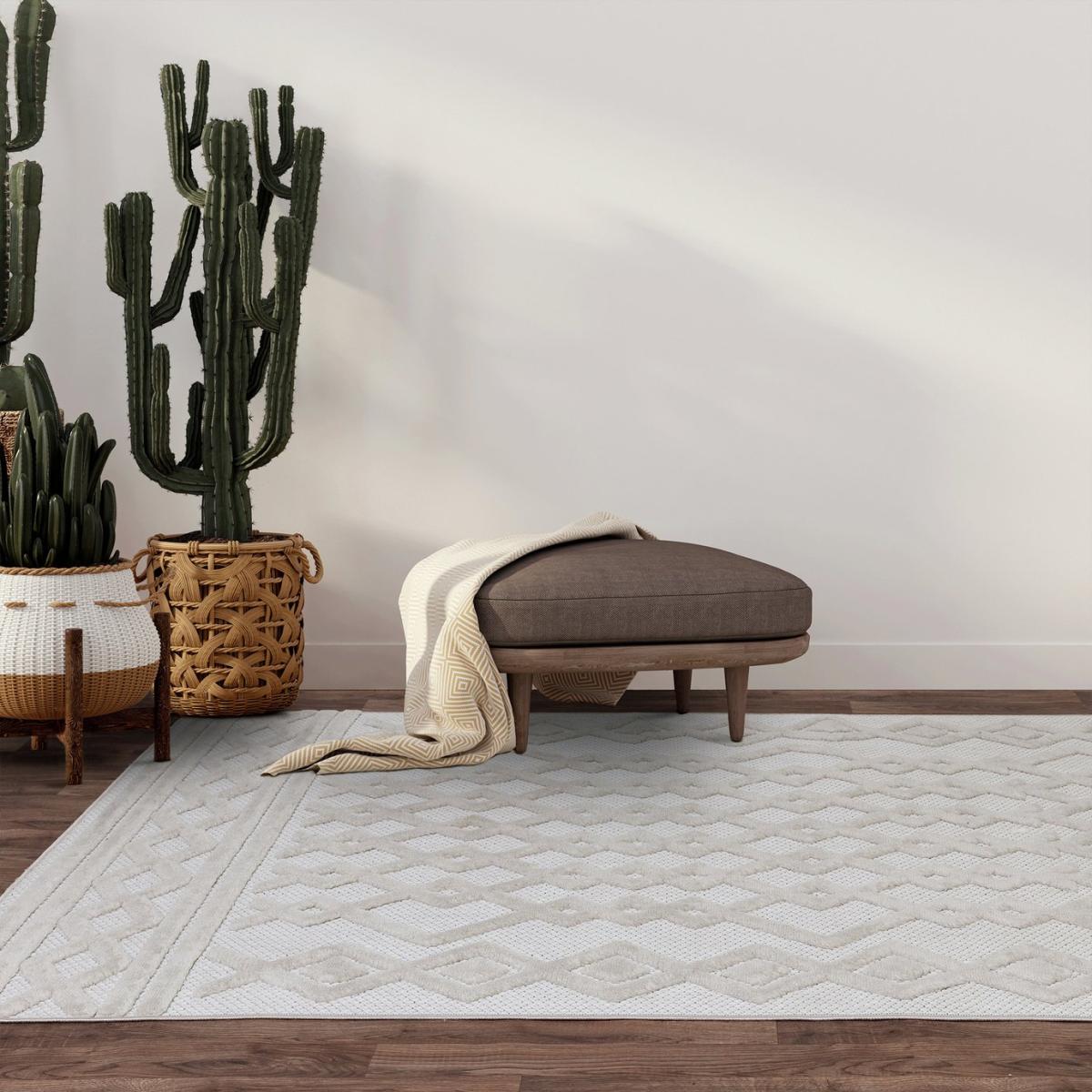 Asiatic Salta Geometric In & Outdoor Rug - 120x170cm - Cream – image 2