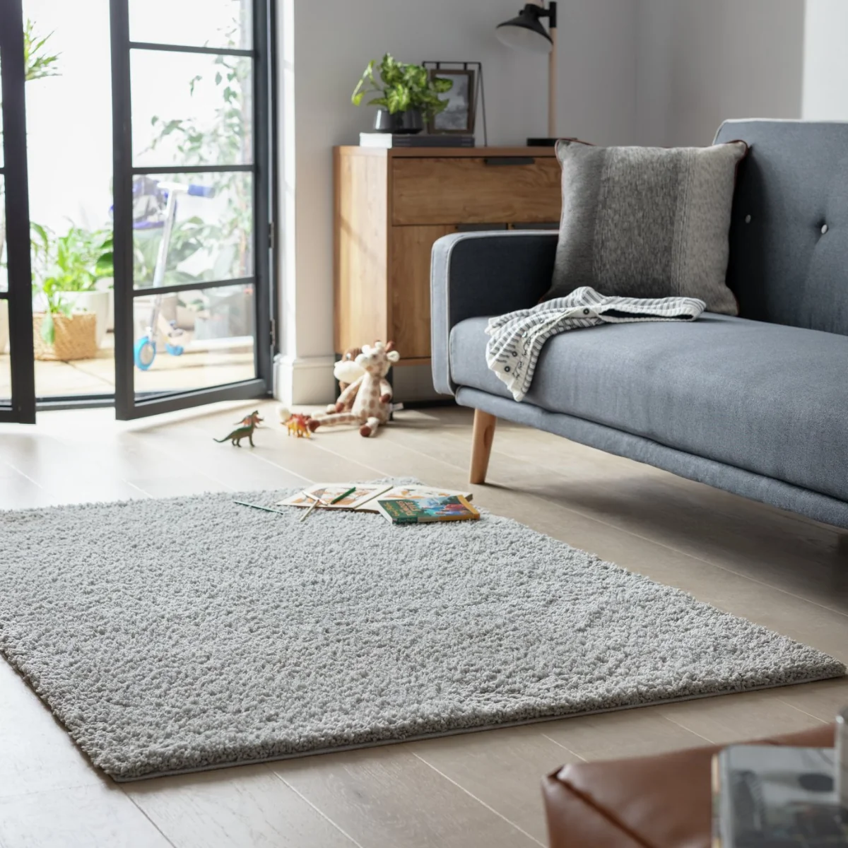 Habitat Recycled Cosy Plain Shaggy Rug - 80x150cm -Dove Grey – image 1