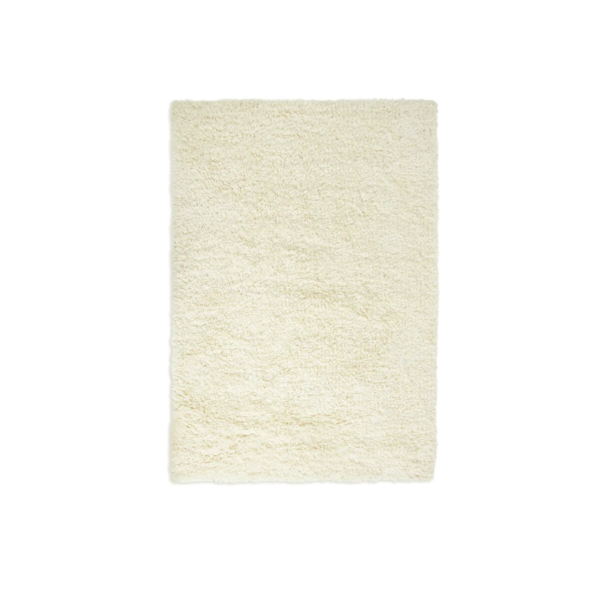 Habitat Handwoven Plain Shaggy Wool Rug - White - 160x230cm