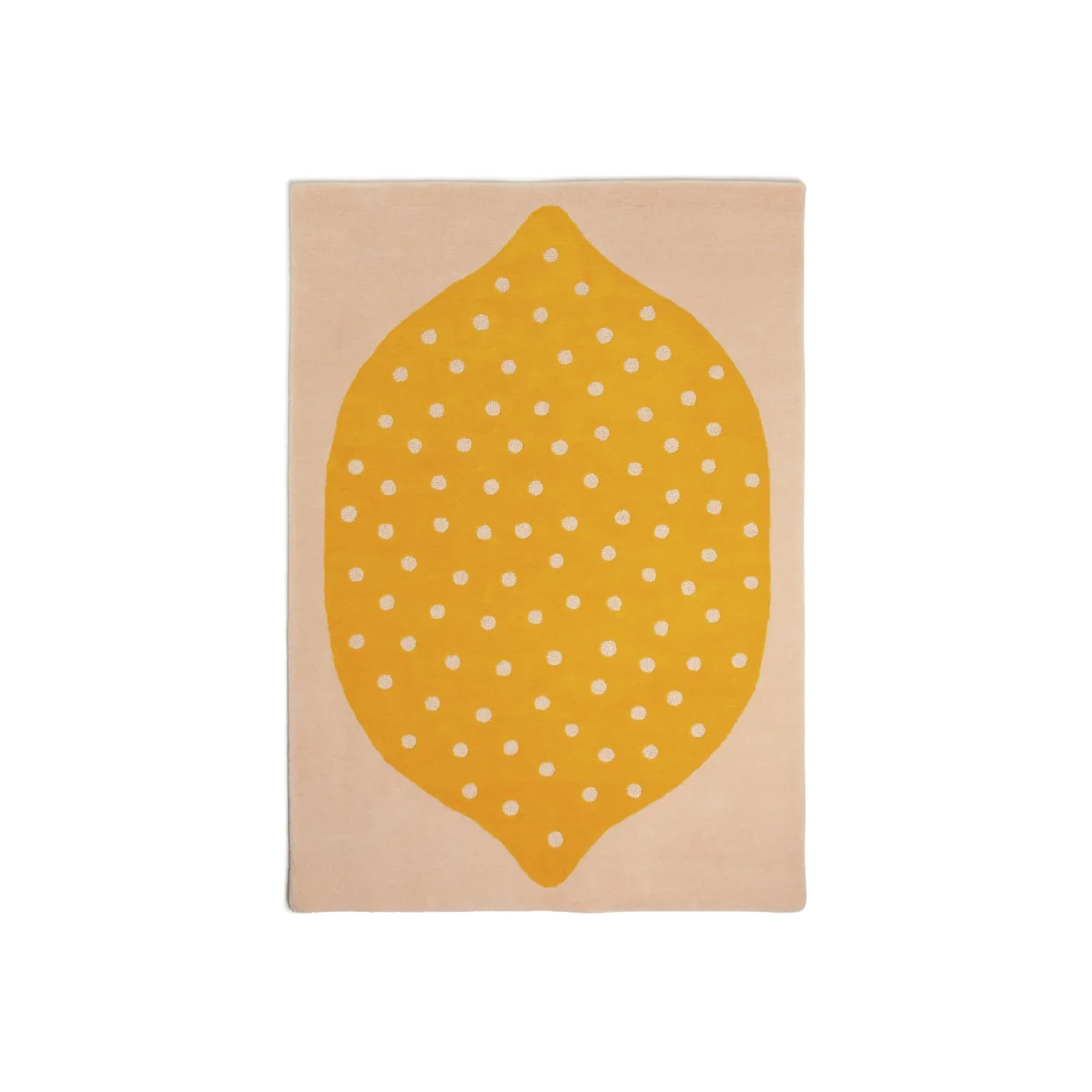 Habitat Lemon Cut Pile Wool Rug - 140x200cm - Yellow