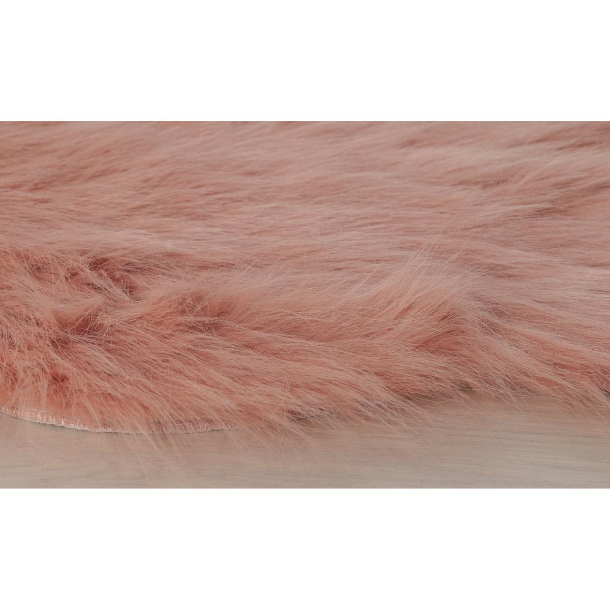 Habitat Faux Sheepskin Shaggy Woven Rug - 60x90cm - Blush – image 4