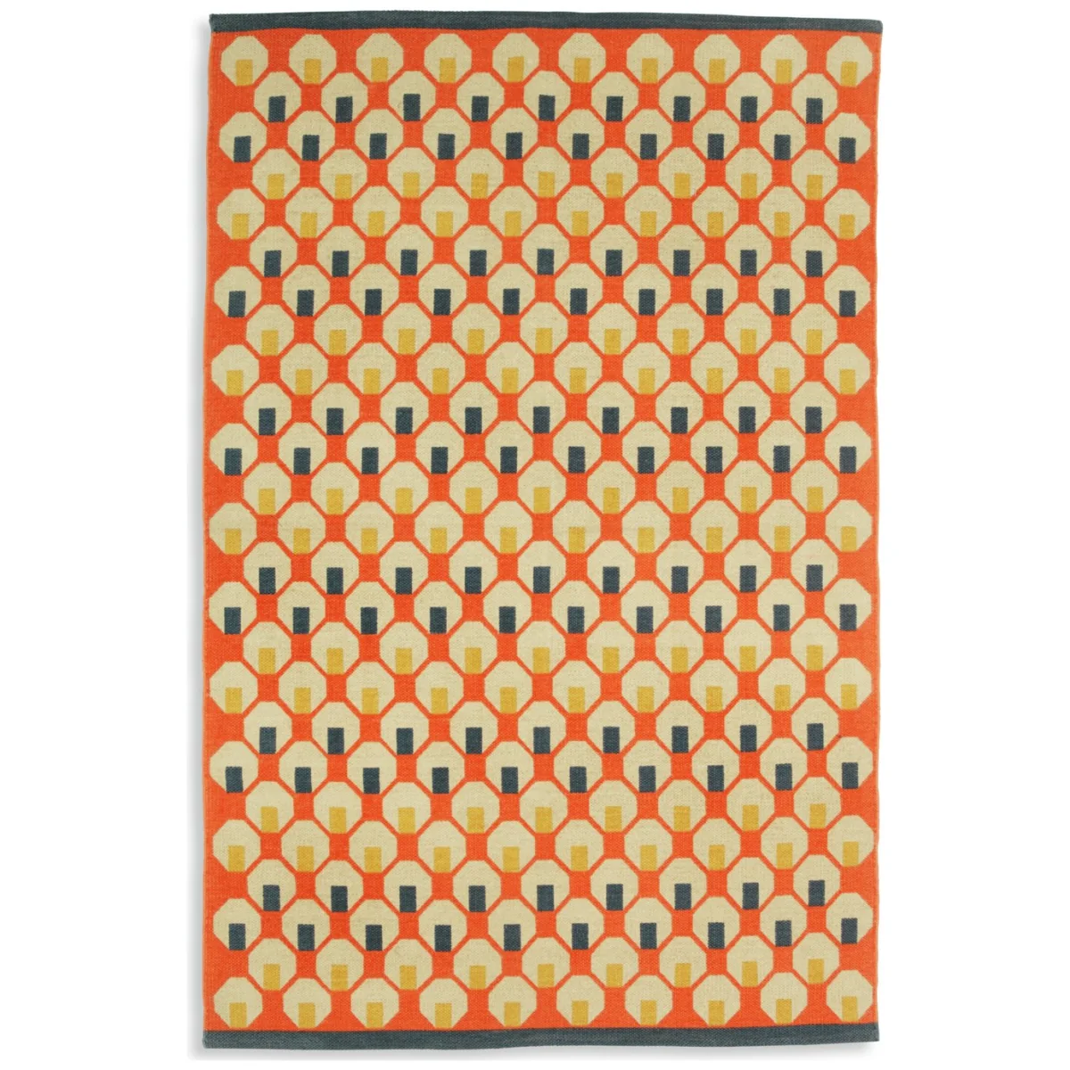 Habitat Octo Flatweave Cotton Rug - Orange - 120x180cm – image 2
