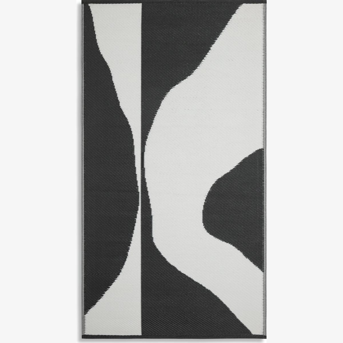 Habitat Plastic Woven Black & White Outdoor Rug