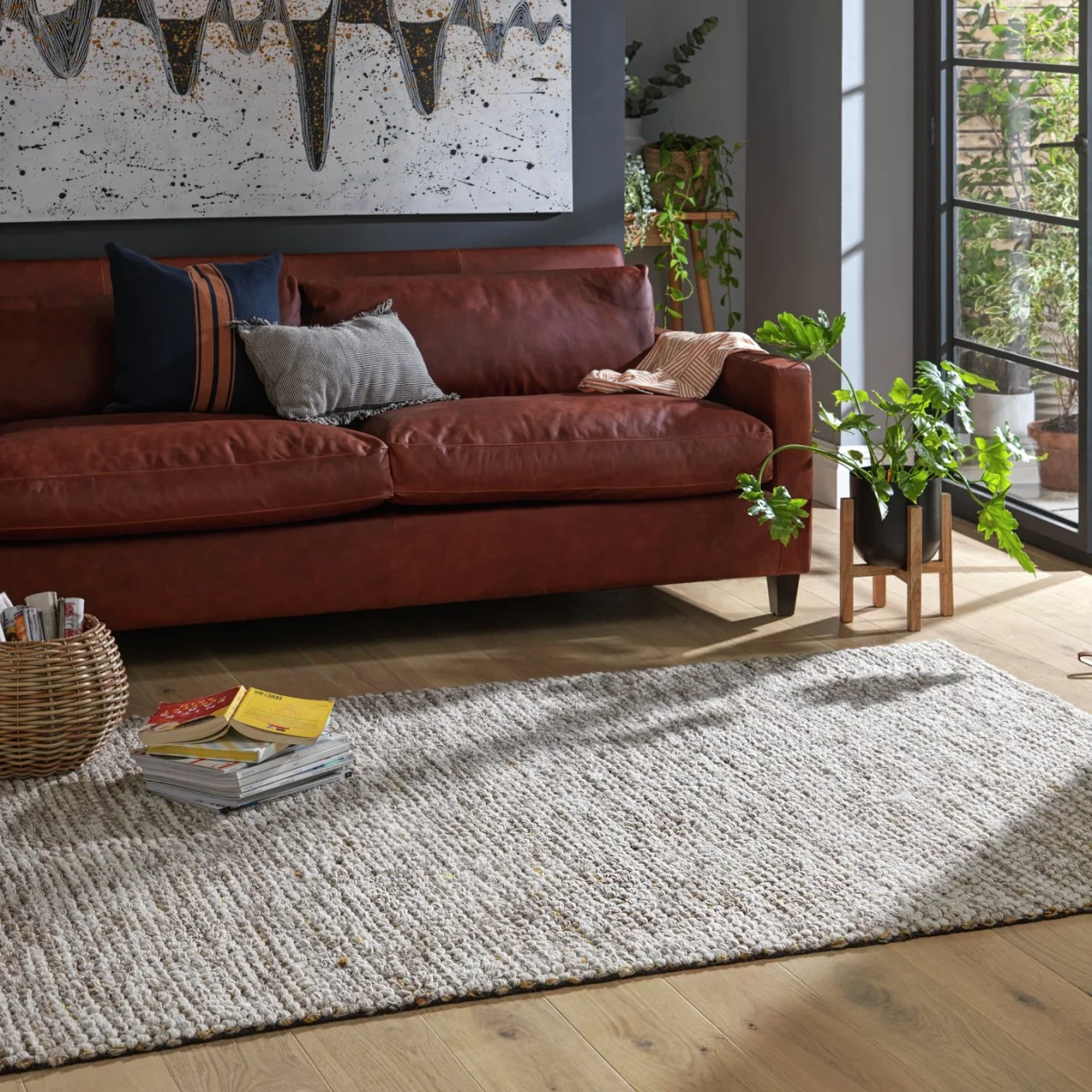 Habitat Gibbins Flatweave Wool Rug - Natural - 160x230cm