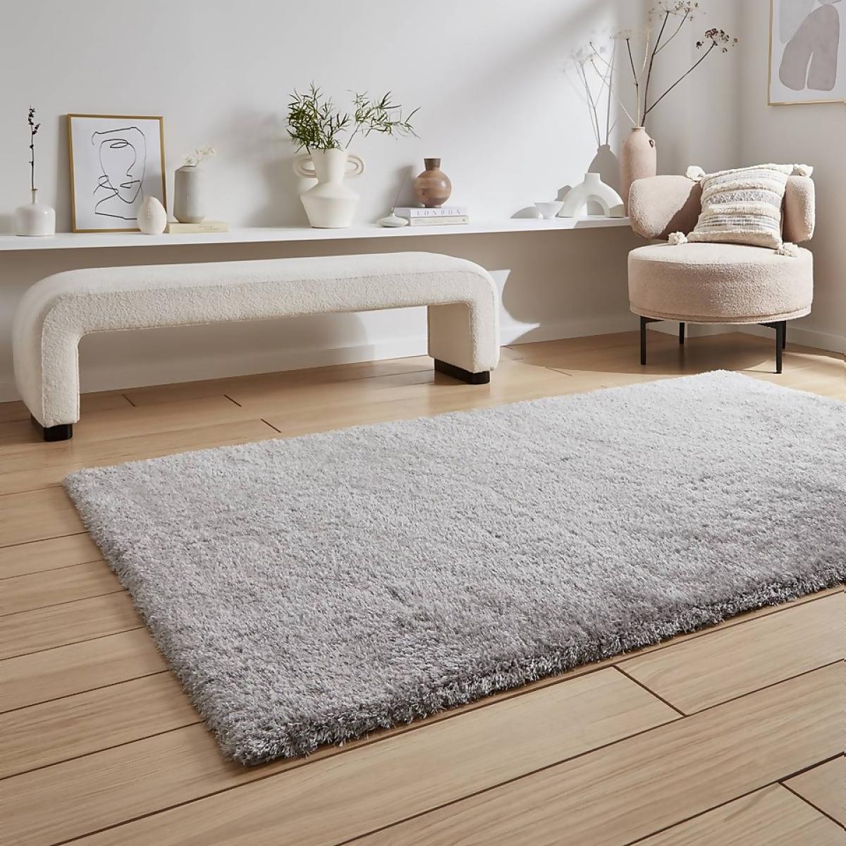 Ivy Shaggy Rug - Silver - 80x150cm – image 3