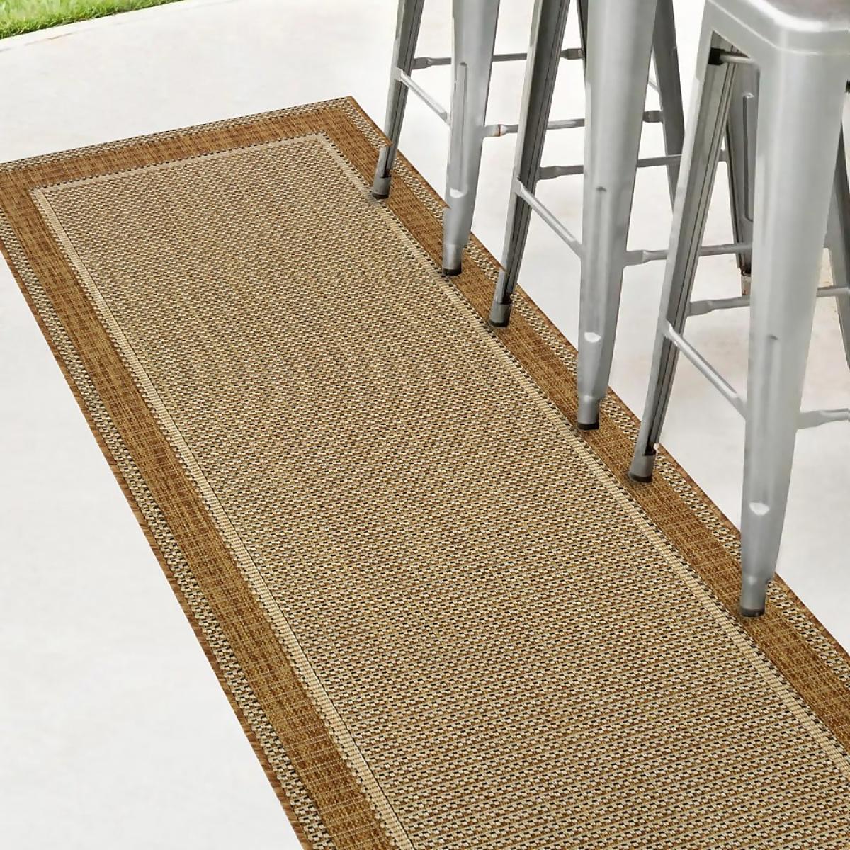 Denver Border Indoor/Outdoor Rug - Latte - 80x200cm – image 3