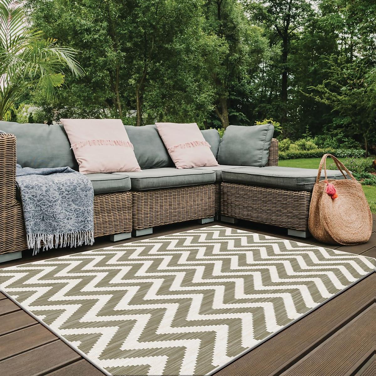 Duo Weave Indoor/Outdoor Rug - Chevrons Natural - 120x170cm – image 1