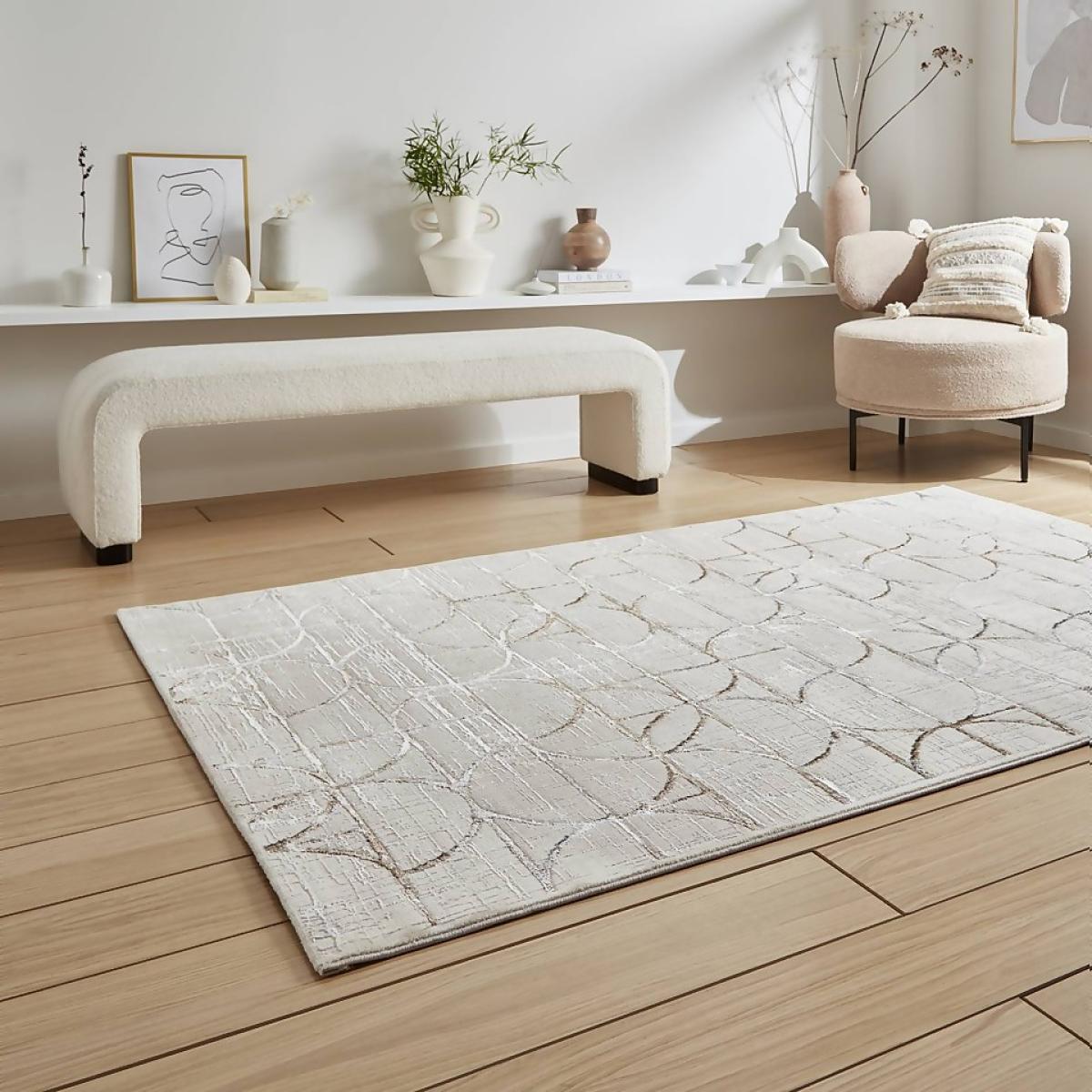 Blair Shimmer Circle Rug - Cream - 120x170cm – image 3