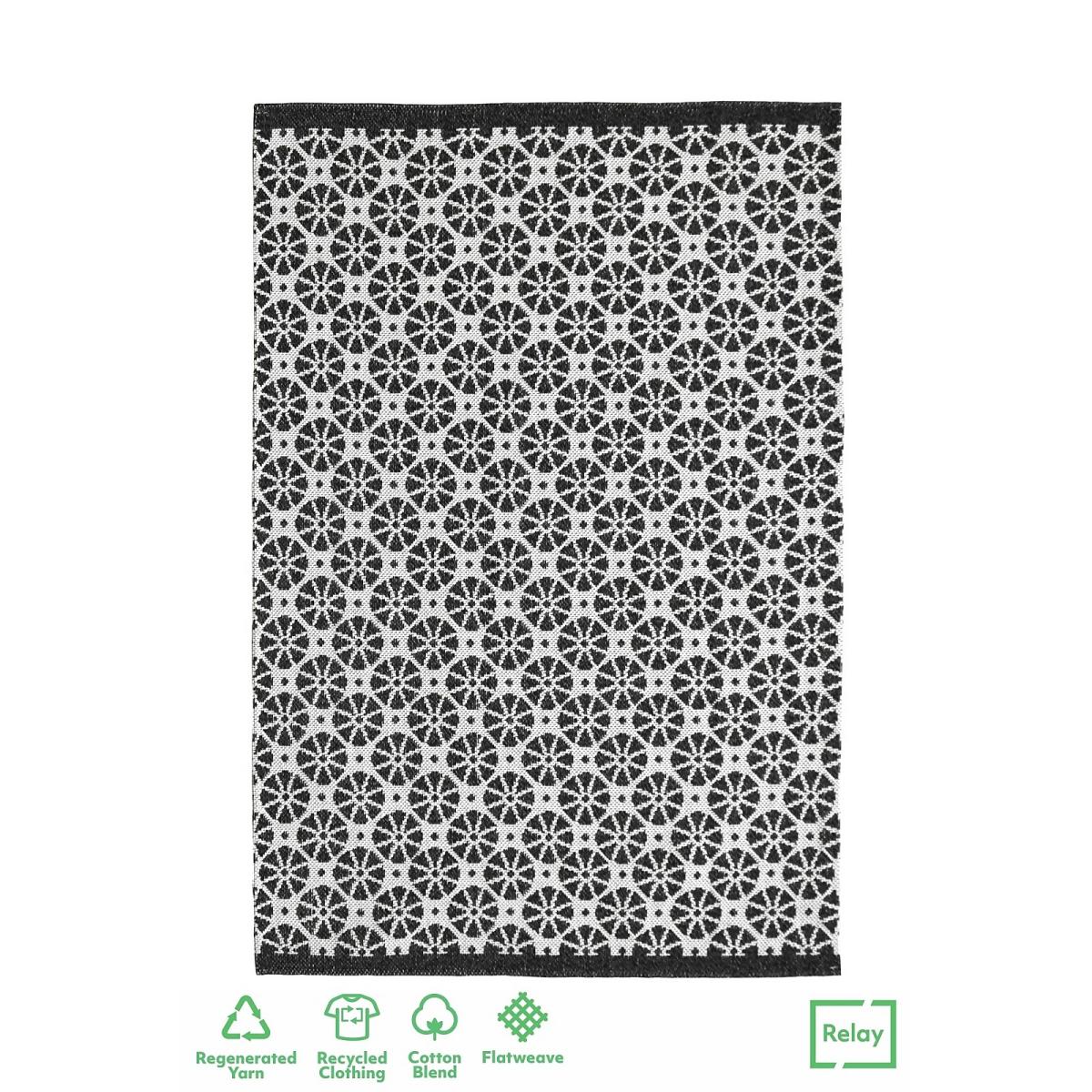 Recycled Cotton Starburst Rug - Monochrome - 160x230cm – image 2