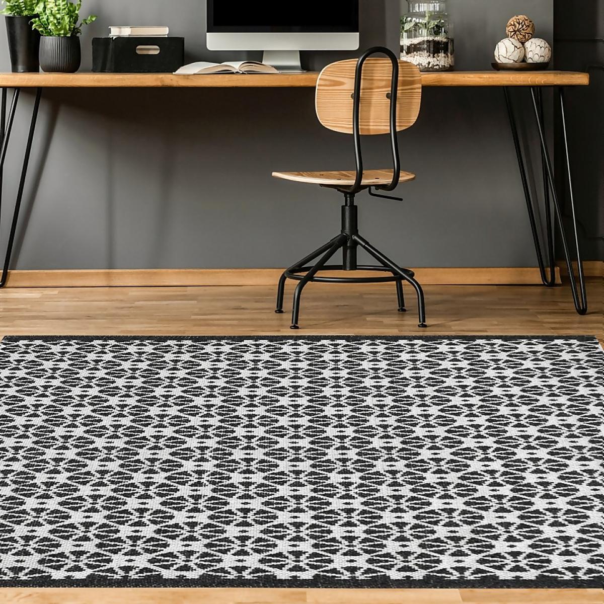 Recycled Cotton Starburst Rug - Monochrome - 160x230cm – image 6