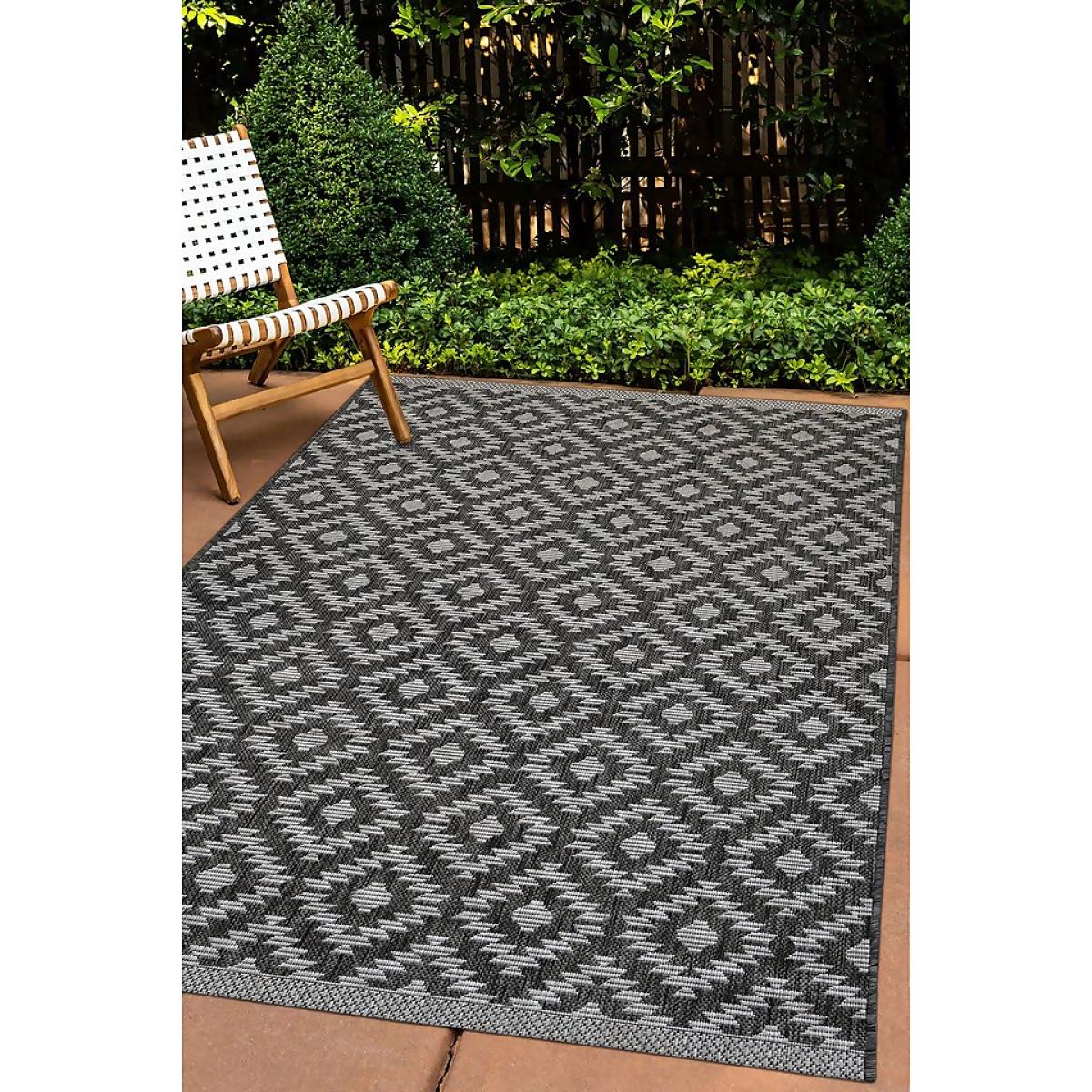 Indoor Outdoor Geo Rug - Silver - 200x290cm – image 2