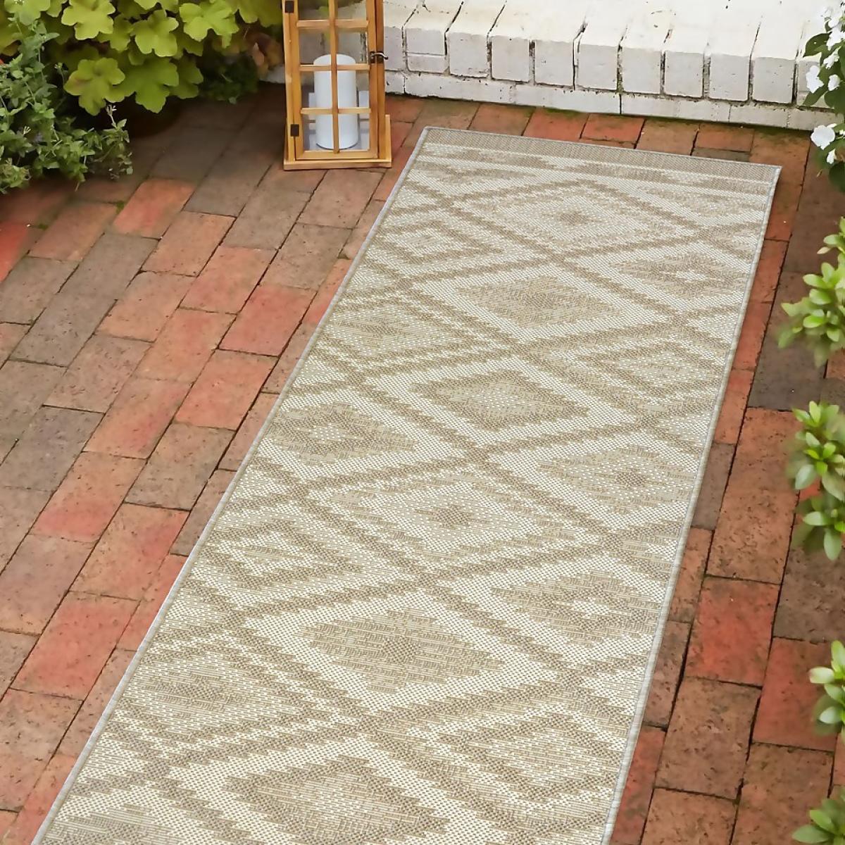 Recycled Diamond Rug - Natural - 60x230cm – image 1