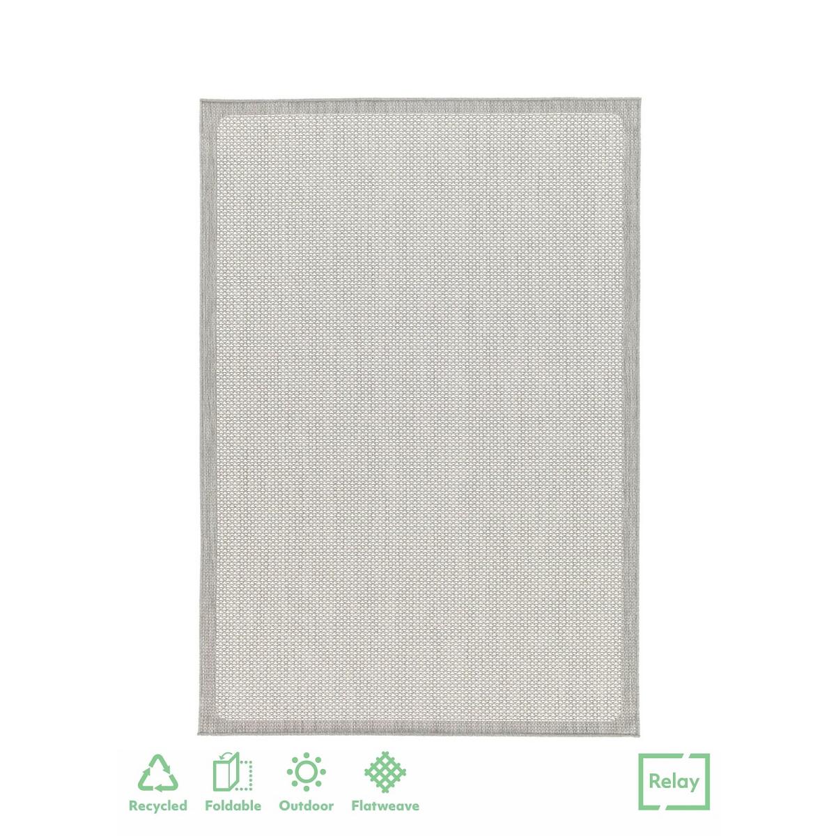 Relay Recycled Indoor/Outdoor Rug - Grey Border - 200x290cm – image 2