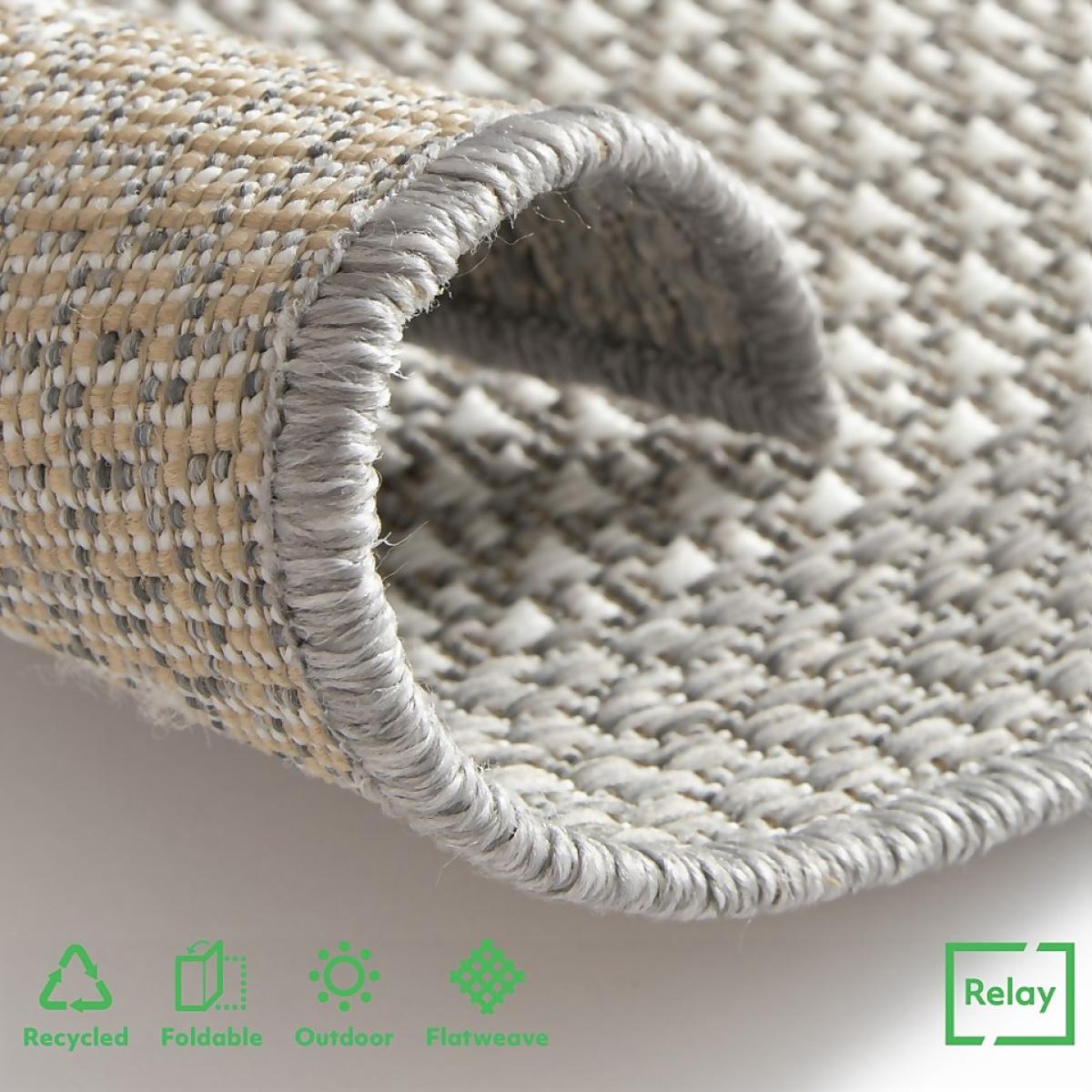 Relay Recycled Indoor/Outdoor Rug - Grey Border - 200x290cm – image 3