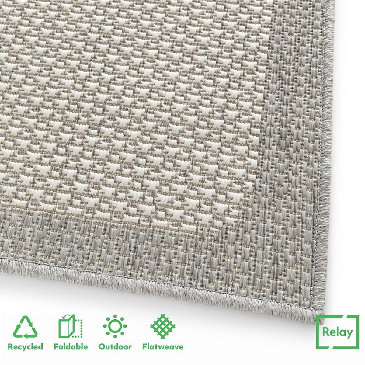 Relay Recycled Indoor/Outdoor Rug - Grey Border - 200x290cm – image 4