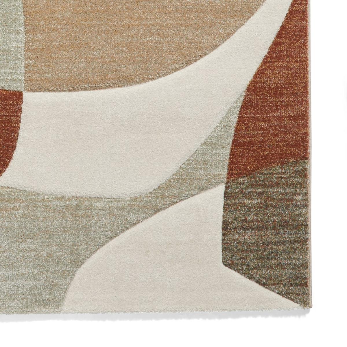 Auckland Multi-Textured Geometric Rug - Rust - 160x230cm – image 5